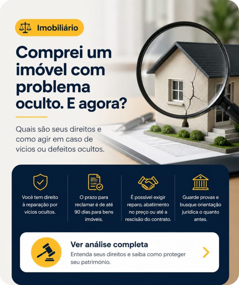 Comprei um imóvel com problema oculto. E agora?