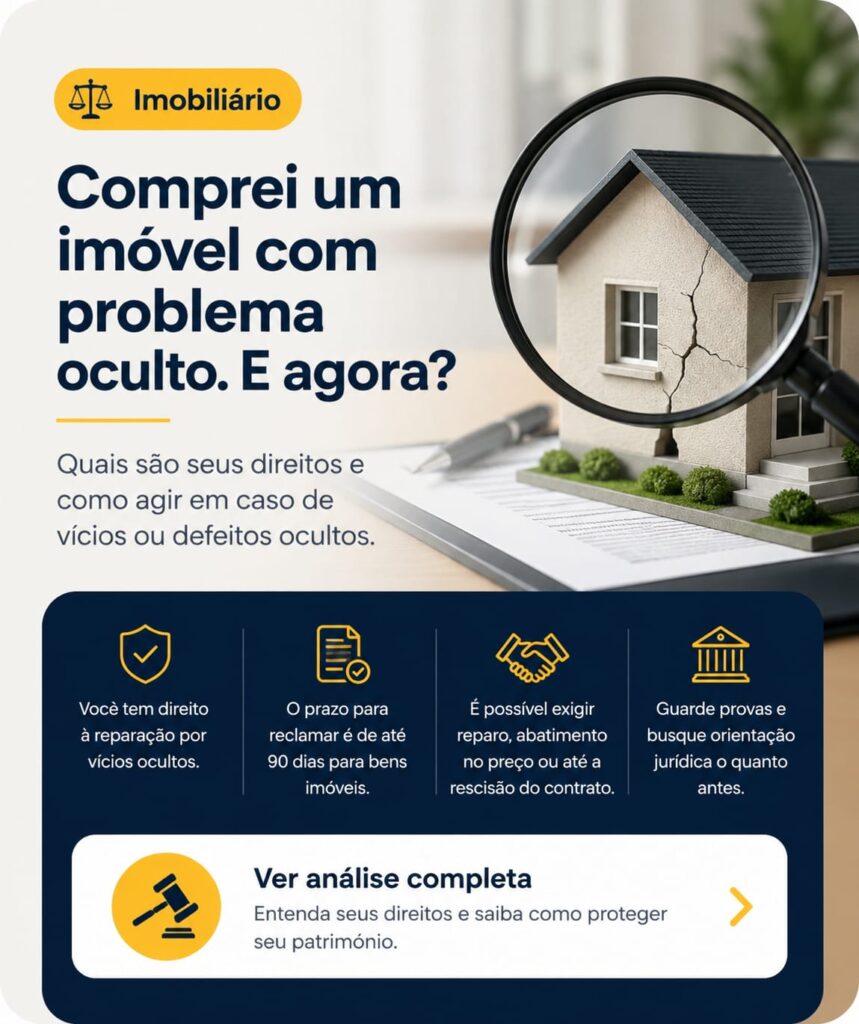 Comprei um imóvel com problema oculto. E agora?